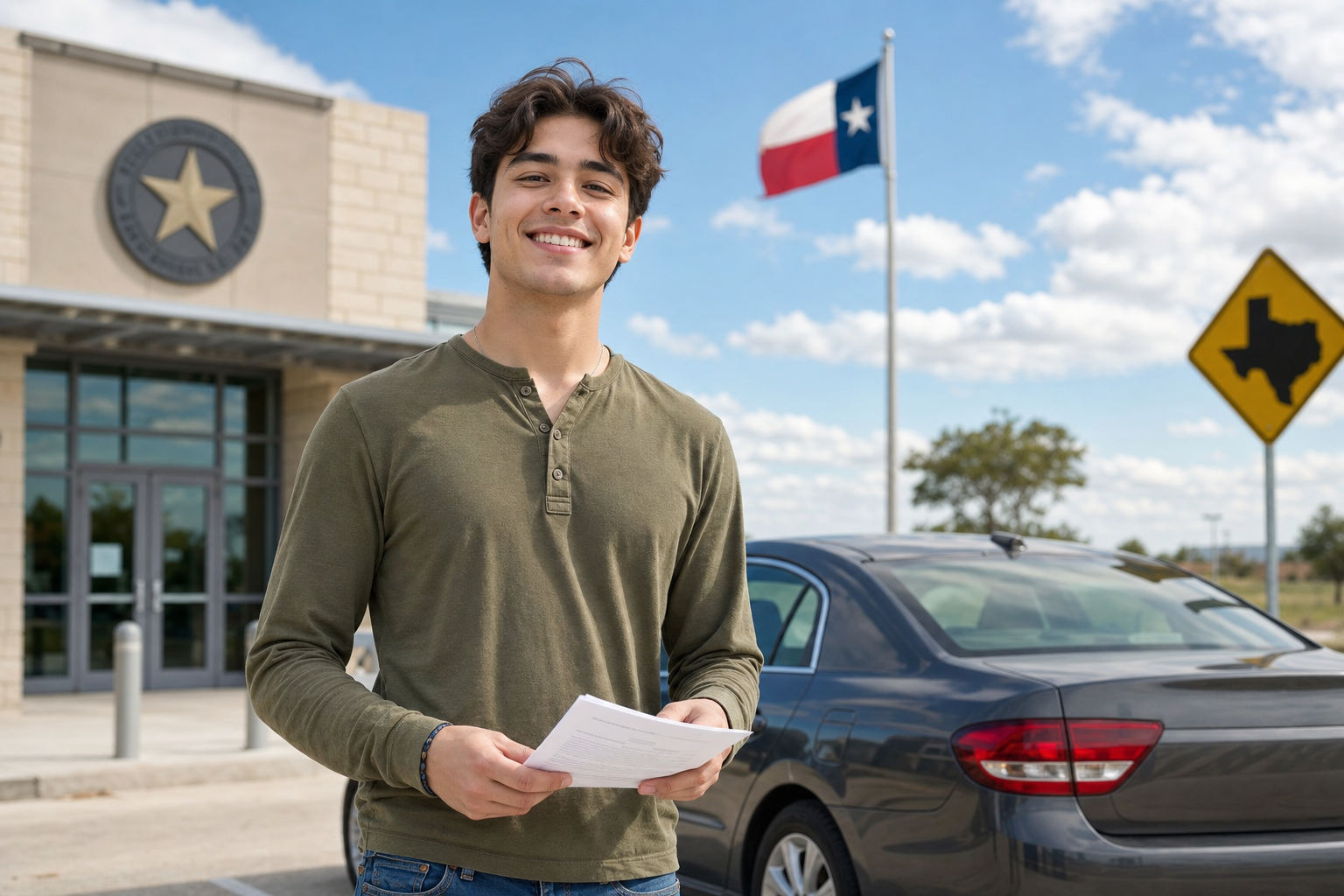 Texas adult driver license documents arranged before a DPS appointment